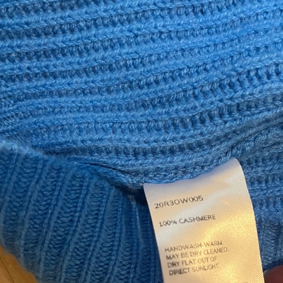 $489 Nap oversized PLUSH CASHMERE RIB-KNIT CARDIGAN IN CORNFLOWER BLUE Sz S *S22 - Picture 5 of 5